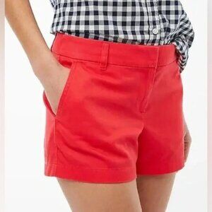 J. Crew Womens Red Zip Fly Chino Shorts, 0